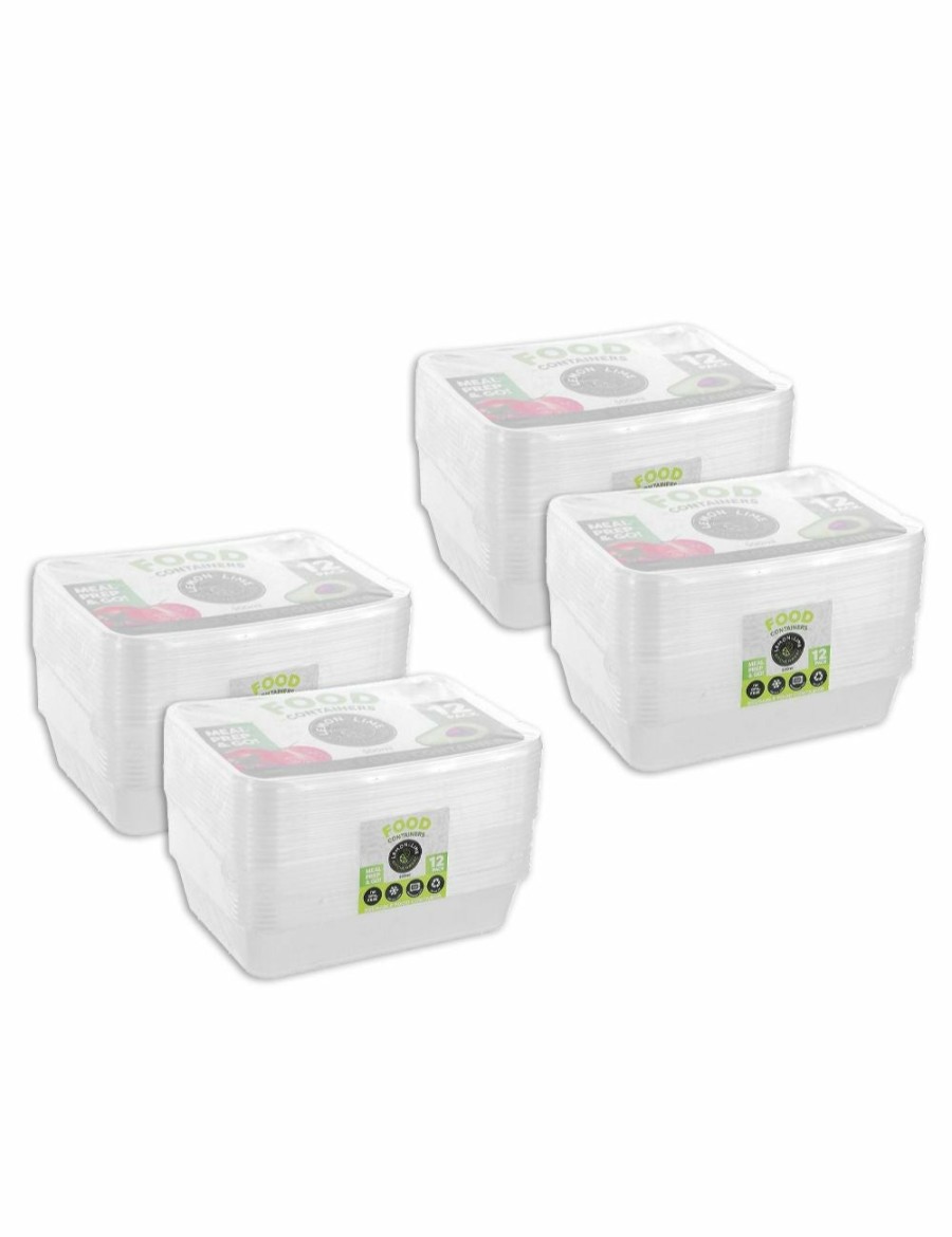 Home And Lifestyle LEMON AND LIME Storage & Organization | 48Pc Lemon & Lime Reusable Takeaway Food Storage Container Box Rectangular 500Ml