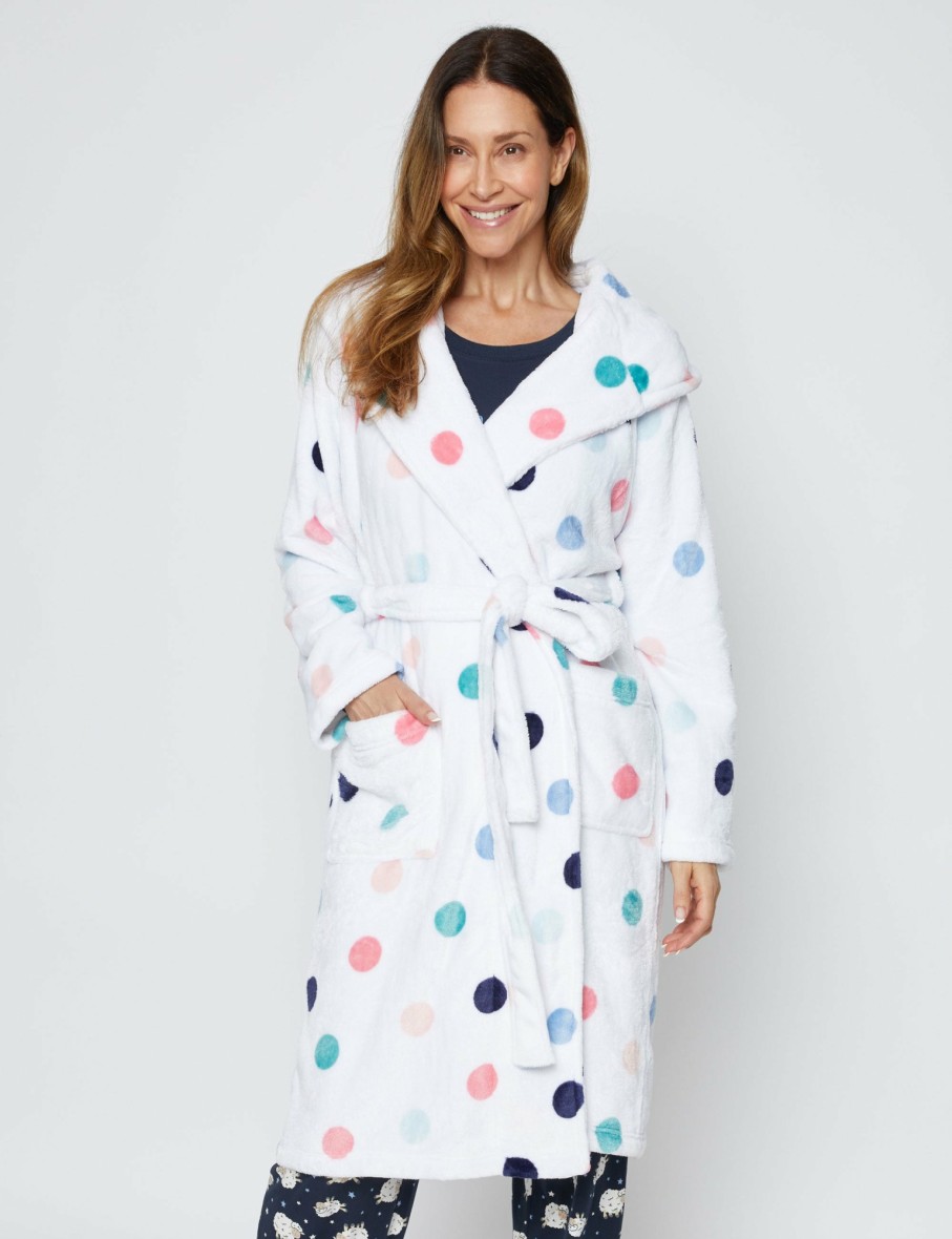 Women Millers Robes | Millers Long Sleeve Printed Textured Robe With Hood