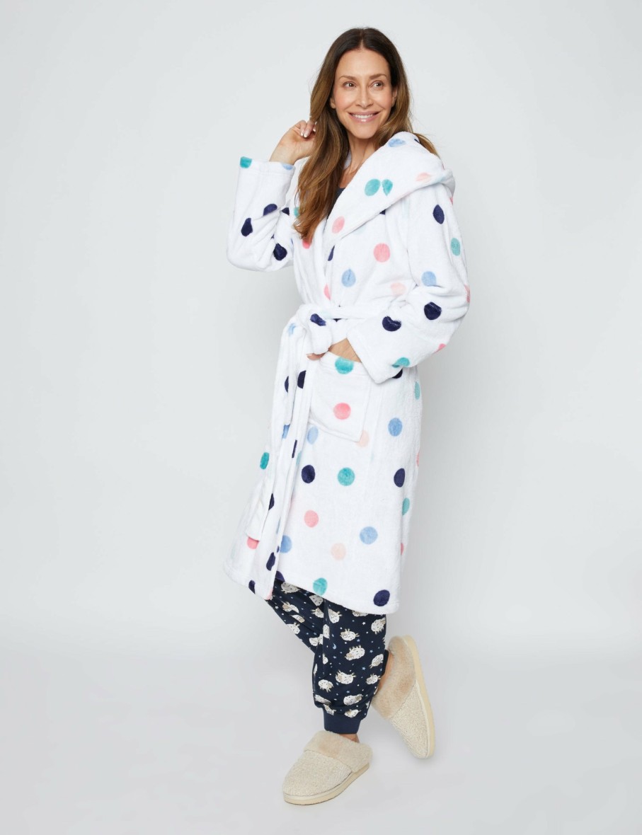 Women Millers Robes | Millers Long Sleeve Printed Textured Robe With Hood