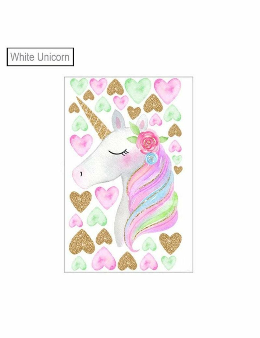 Home And Lifestyle HOD Health & Home Wallpaper | Unicorn And Flower Girls Nursey Wallpaper- White Unicorn