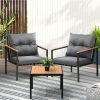 Outdoors Livsip | Livsip 3Pcs Outdoor Furniture Lounge Setting Sofa Chairs Patio Dining Bistro Set