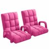 Home And Lifestyle Soga Recliners | Soga 2X Foldable Lounge Cushion Adjustable Floor Lazy Recliner Chair With Armrest Pink