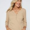 Women Millers Tees | Millers 3/4 Sleeve Ribbed T-Shirt