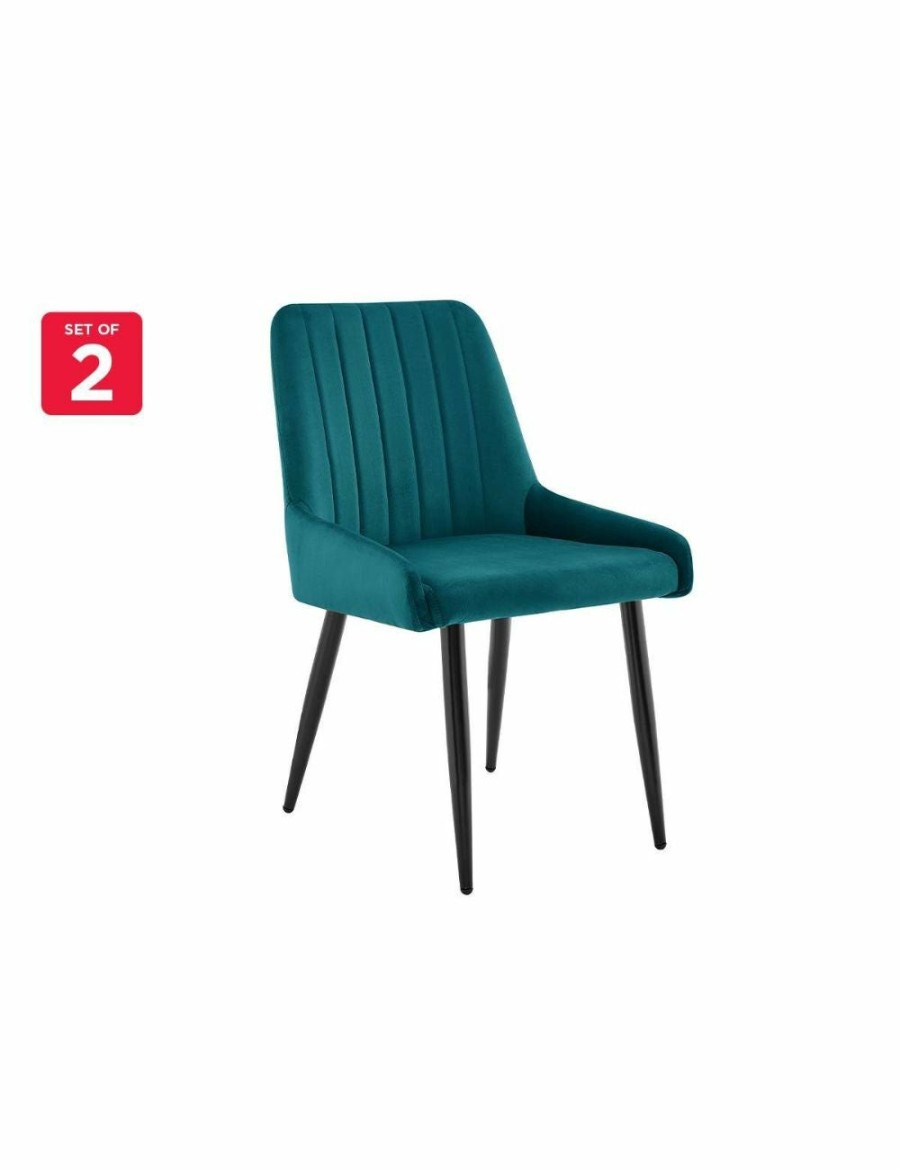 Home And Lifestyle NNEKGE Chairs | Nnekge Fremantle Set Of 2 Velvet Dining Chairs (Emerald)