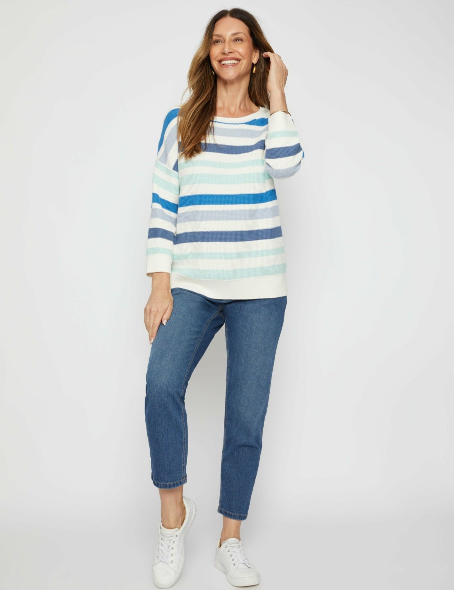 Women Millers Jumpers | Millers 3/4 Sleeve Fancy Stitch Jumper