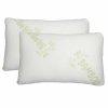 Home And Lifestyle N/A Pillowcases | 2Pk Ardor Rolled Bamboo 65X40Cm Memory Foam Pillow W/Removable Pillowcase Cover