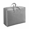 Home And Lifestyle Soga Luggage | Soga Grey Plaid Large Storage Luggage Bag Double Zipper Foldable Travel Organiser Essentials