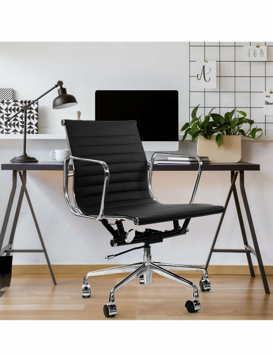 Home And Lifestyle Milano Office Chairs | Milano Replica Black Adjustable Eames Chair