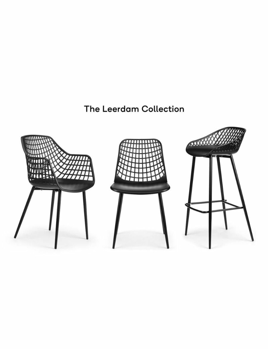 Home And Lifestyle NNEKGE Bar Stools | Nnekge Set Of 2 Leerdam Bar Stools (Black)