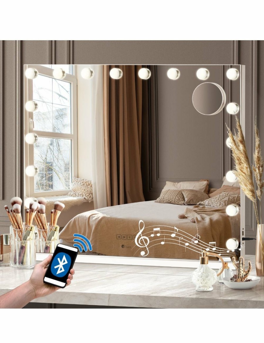 Beauty Oikiture | Oikiture Bluetooth Hollywood Makeup Mirrors With Led Light 80X58Cm Vanity Mirror