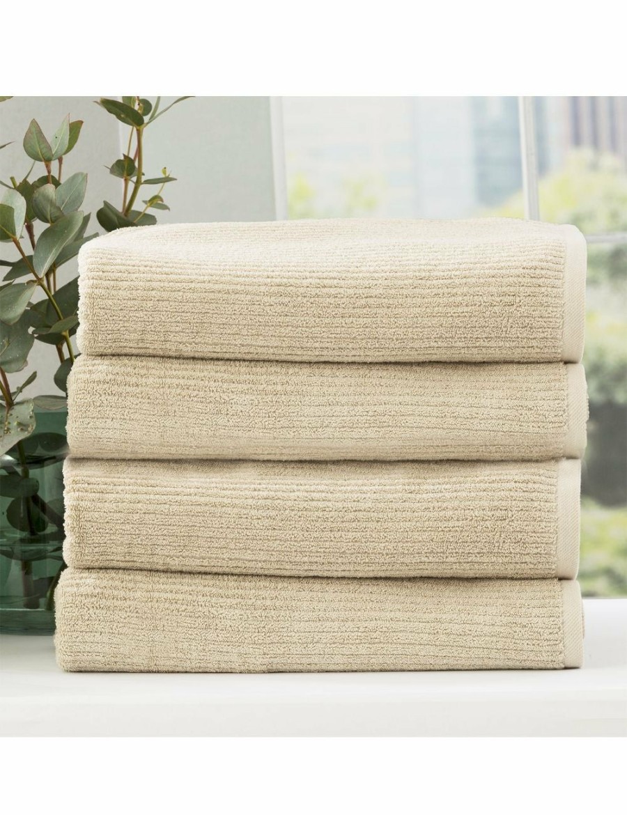 Home And Lifestyle Renee Taylor Towel Sets | Renee Taylor Cobblestone 650 Gsm Cotton Ribbed Towel Packs 4Pc Bath Towel