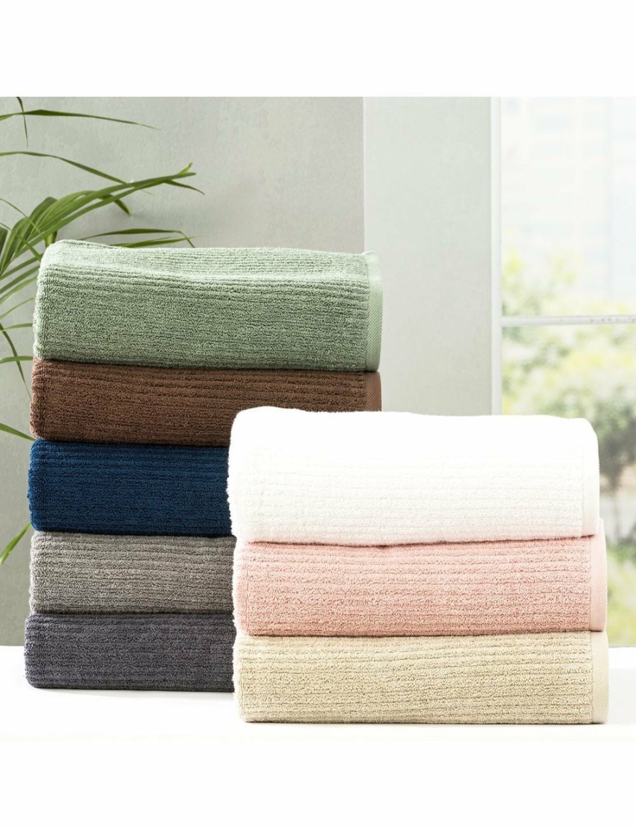 Home And Lifestyle Renee Taylor Towel Sets | Renee Taylor Cobblestone 650 Gsm Cotton Ribbed Towel Packs 4Pc Bath Towel