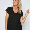 Women Millers Tees | Millers Extended Sleeve Textured V-Neck