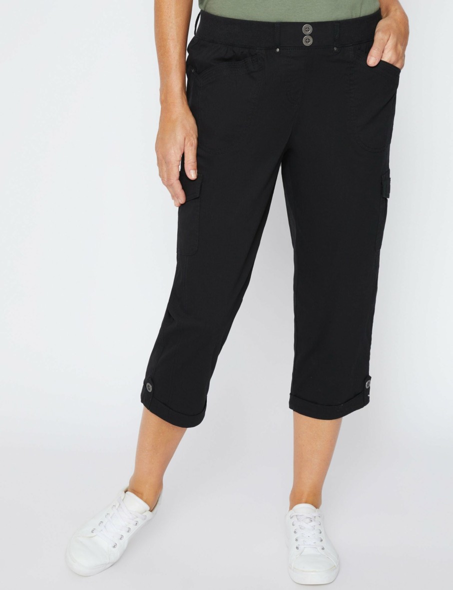 Women Millers Crops & Capris | Millers Crop Length Tab Hem Pull On Cargo Pant