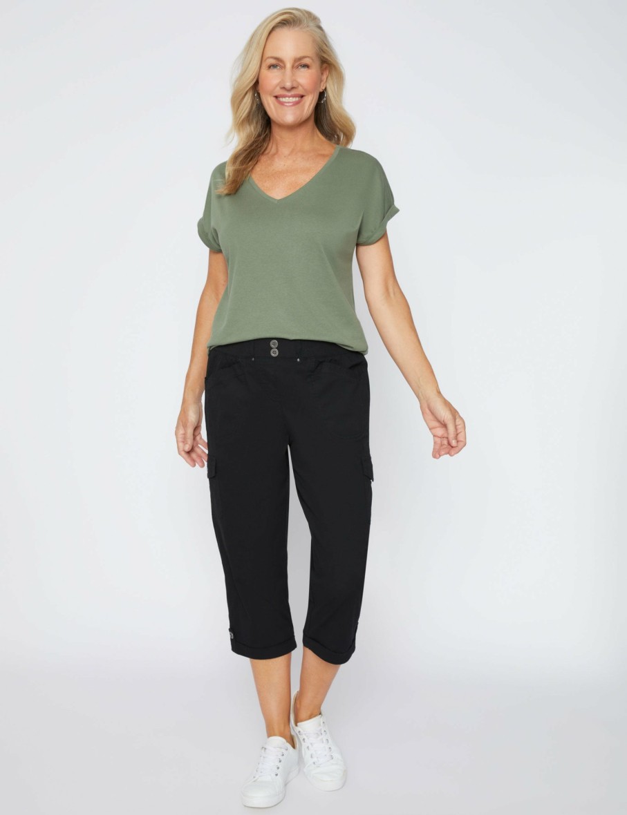 Women Millers Crops & Capris | Millers Crop Length Tab Hem Pull On Cargo Pant