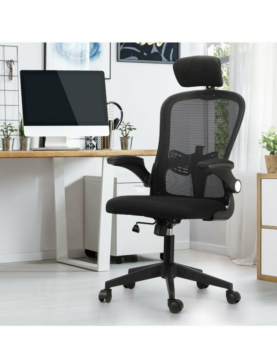 Home And Lifestyle Oikiture Office Chairs | Oikiture Mesh Office Chair Executive Fabric Gaming Seat Racing Tilt Computer