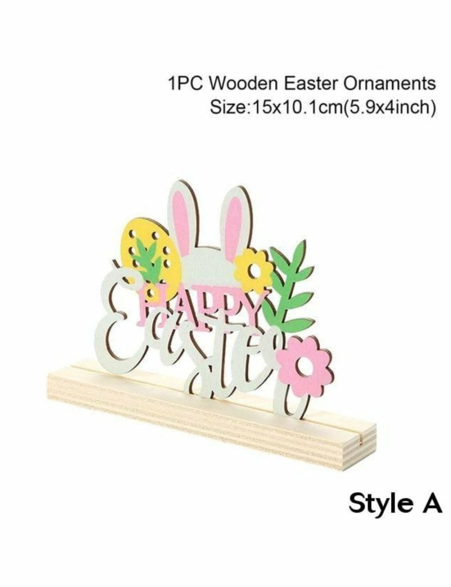 Home And Lifestyle HOD Health & Home Statues & Ornaments | Cute Wooden Easter Decorations Holiday Home Decor- A