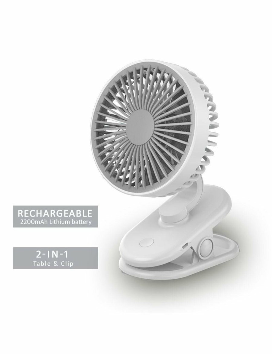 Home And Lifestyle SANSAI Heating & Cooling | Sansai Rechargeable Clip Desktop Fan