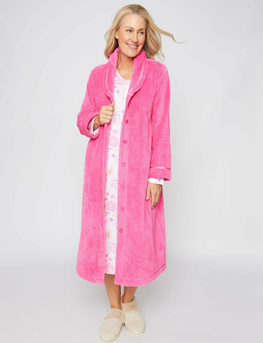 Women Millers Robes | Millers Long Sleeve Button Front Textured Robe