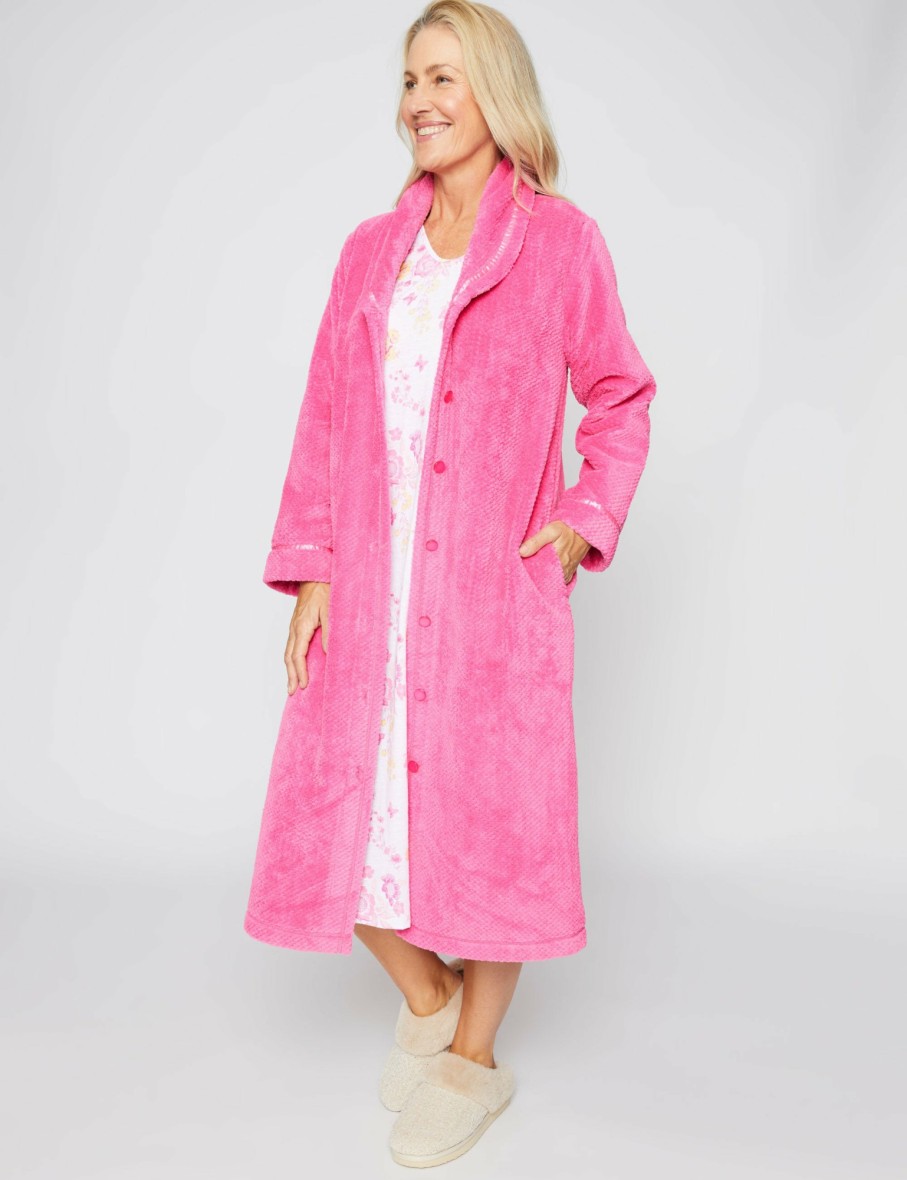 Women Millers Robes | Millers Long Sleeve Button Front Textured Robe