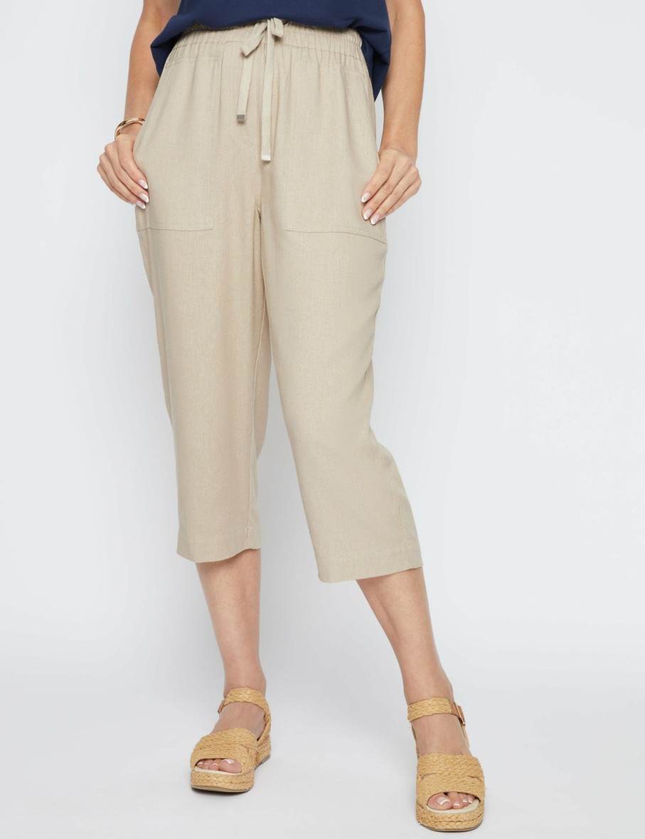 Women Millers Crops & Capris | Millers Crop Length Patch Pocket Linen Blend Pant