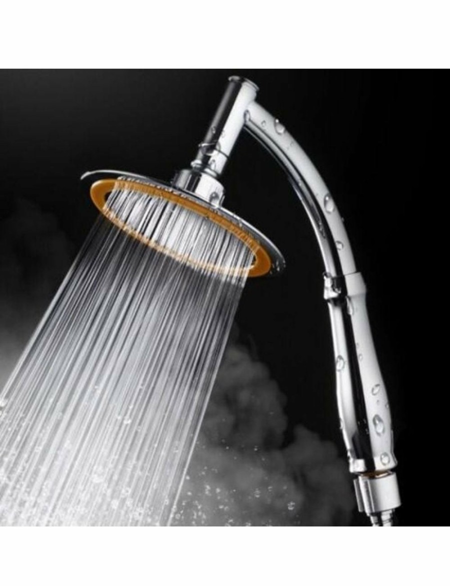 Home And Lifestyle HOD Health & Home Bathroom Fixtures | Bathroom Rainfall Ionic Nano Shower Head Round Chrome Ultra-Thin- Silver 10Cm