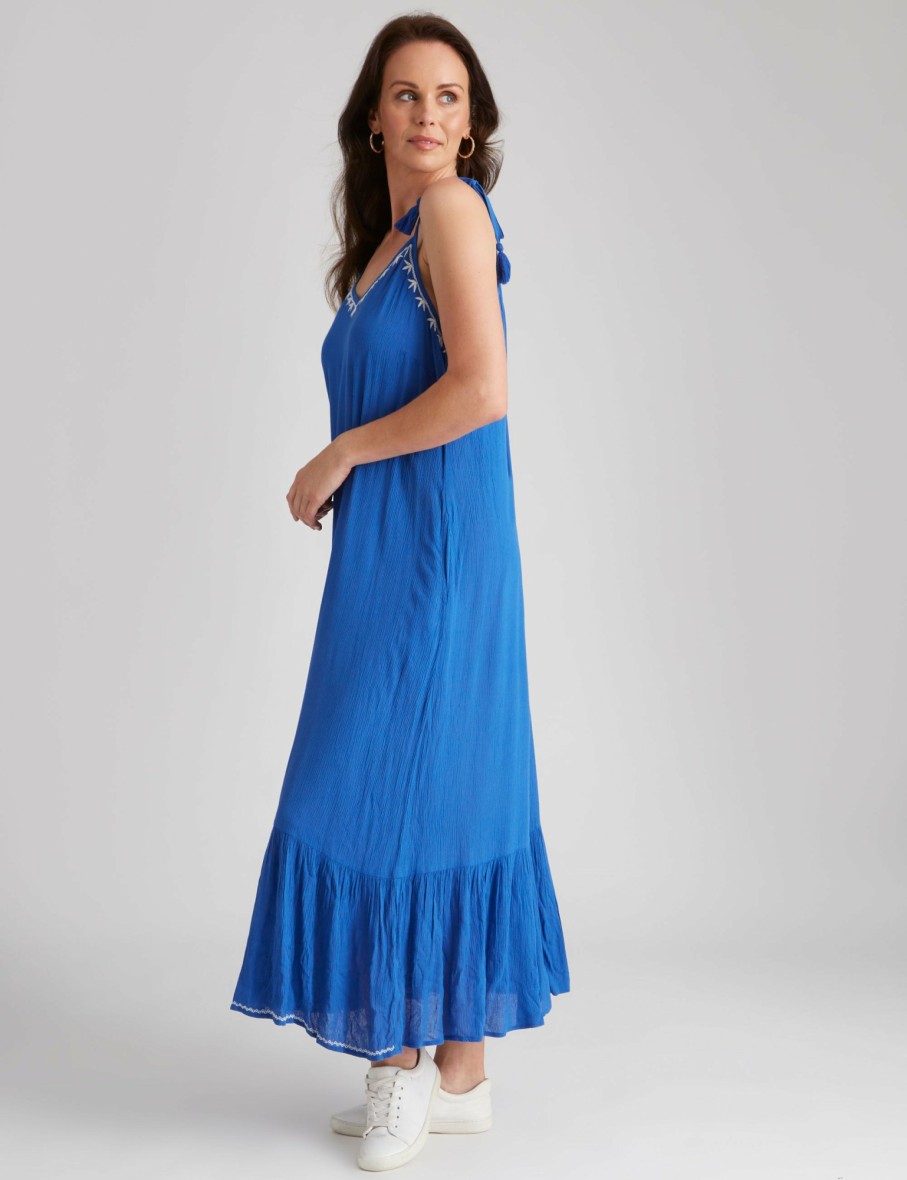 Women Millers Maxi Dresses | Millers Crinkle Embroidered Maxi Dress