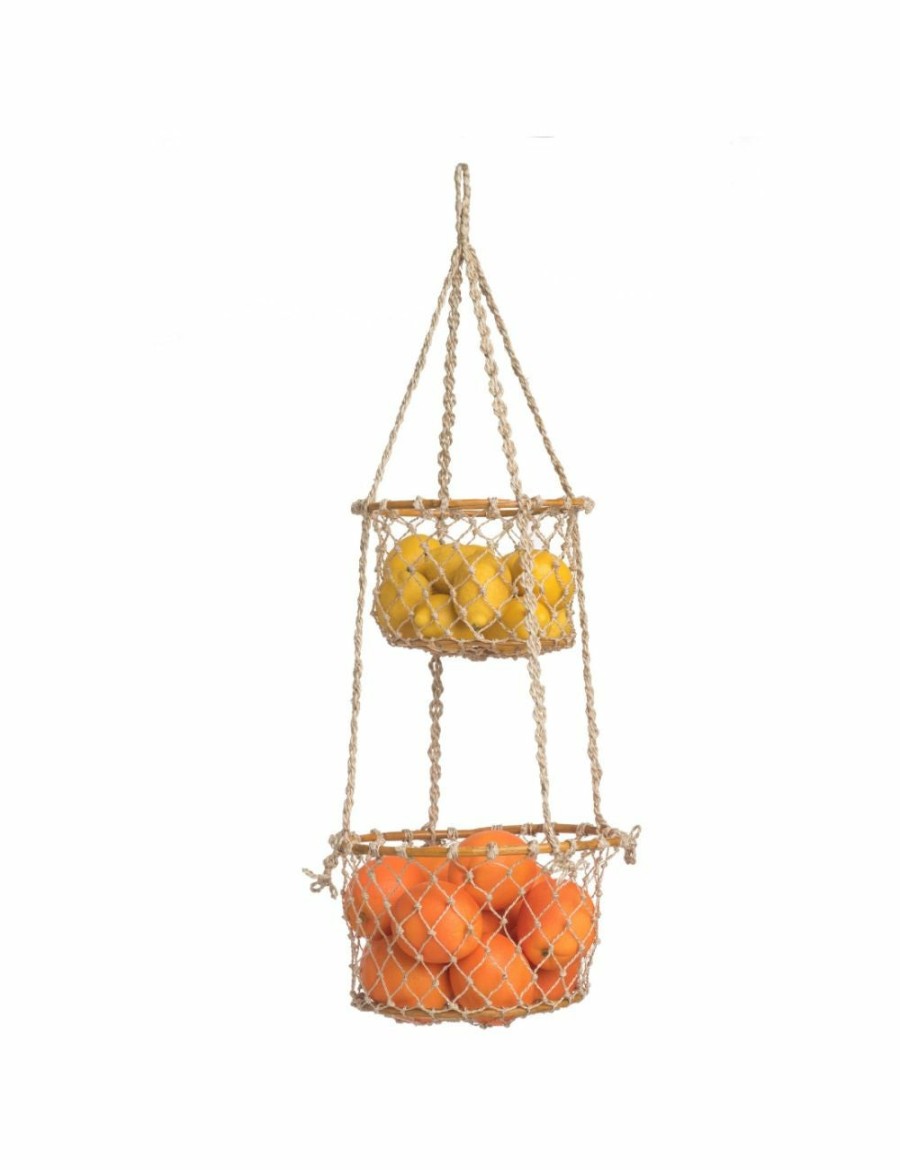 Home And Lifestyle Fab Habitat Baskets & Boxes | Fab Habitat Prairie - 2 Tier Hanging Macrame Basket