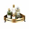 Home And Lifestyle Soga Bathroom Storage | Soga Gold Wall-Mounted Triangular Bathroom Storage Corner Vanity Organiser Space Saving Adhesive Shelf Rack With Hooks