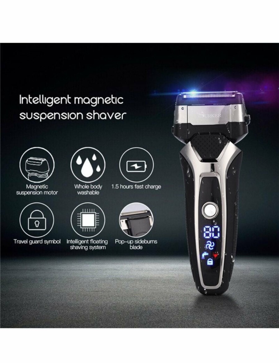 Beauty HOD Health & Home Hair Removal | Professional Turbocharged Men'S Electric Shaver 3D Floating Blade Wet Dry Usb Rechargeable Razor Fast Safe Led Beard Trimmer - One Size