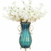 Home And Lifestyle Soga Vases & Bowls | Soga 51Cm Blue Glass Vase And 10Pc White Artificial Flowers