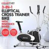 Sport & Fitness NNEDPE Exercise Bikes | Nnedpe 3-In-1 Elliptical Cross Trainer Exercise Bike With Resistance Bands