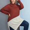 Women EziBuy Merino & Lambswool | Sara Merino Colour Block Sweater