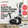 Sport & Fitness NNEDPE Ellipticals | Nnedpe 6-In-1 Elliptical Cross Trainer Bike With Weights And Twist Disc