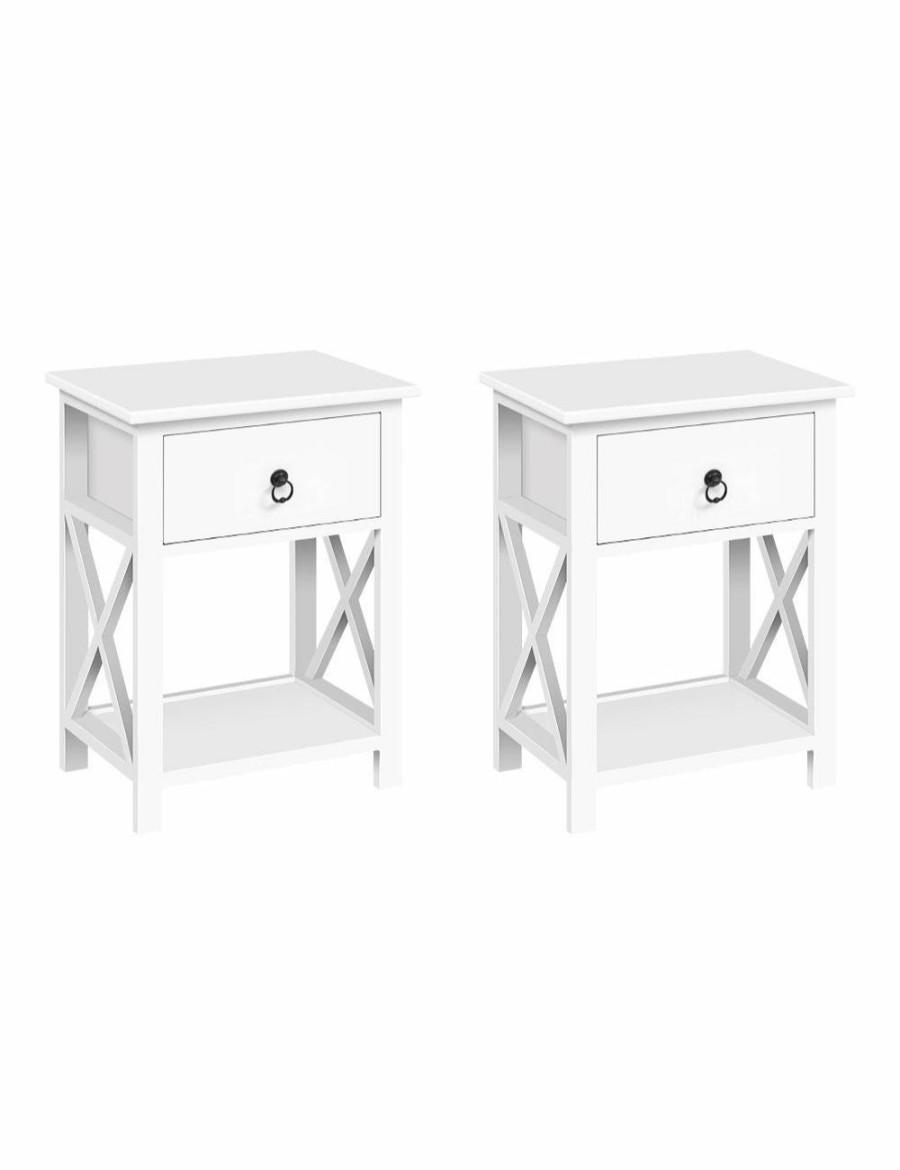 Home And Lifestyle HOD Health & Home Bedside Tables | Artiss Set Of 2 Bedside Tables Drawers Side Nightstand Lamp Chest Unit Cabinet - One Size