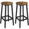 Home And Lifestyle VASAGLE Bar Stools | Vasagle Set Of 2 Industrial Style Rustic Brown Bar Chairs Kitchen Chairs