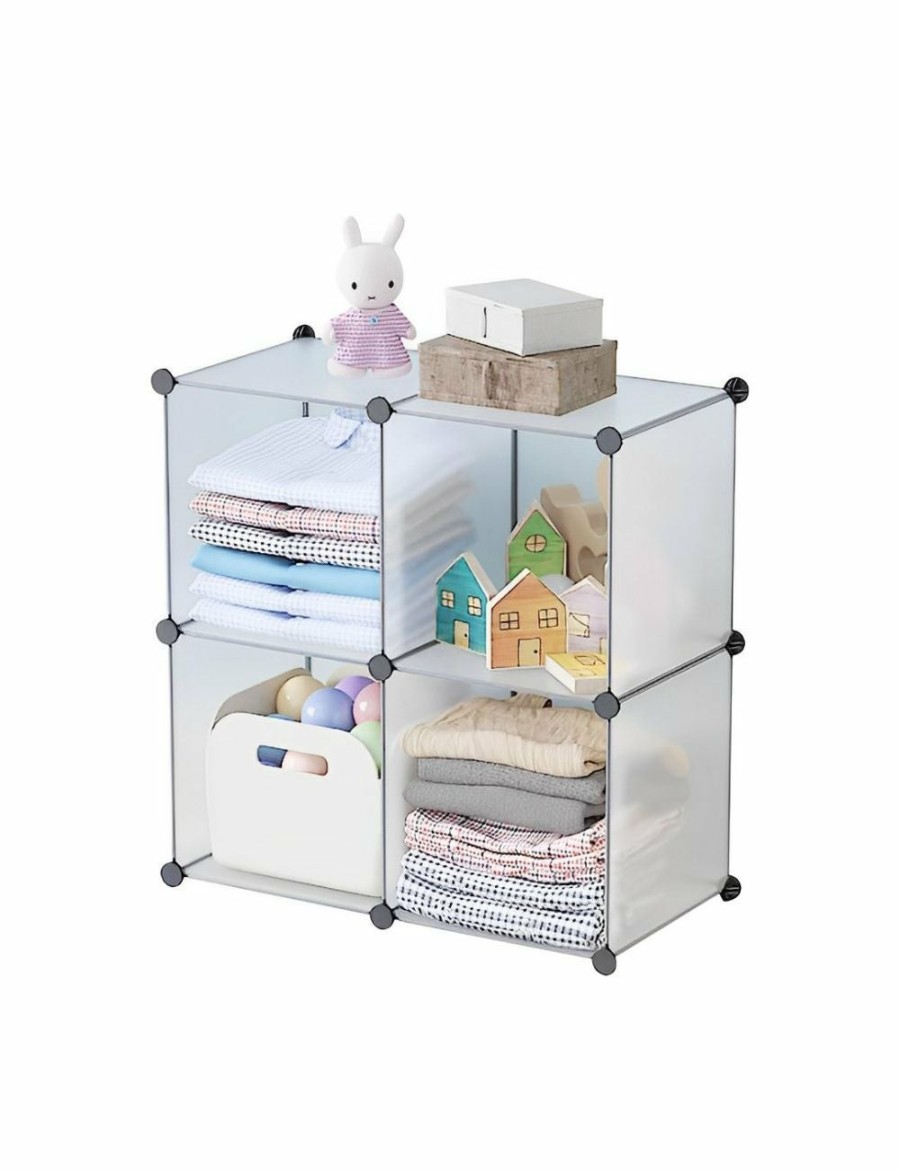 Home And Lifestyle Soga Bedroom Storage | Soga 4-Cube Transparent Shelf Box Portable Cubby Diy Storage Shelves Modular Closet Organiser