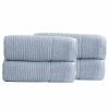 Home And Lifestyle Renee Taylor Towel Sets | Renee Taylor Cambridge 650 Gsm Textured 4 Pack Bath Sheet Blue Mirage