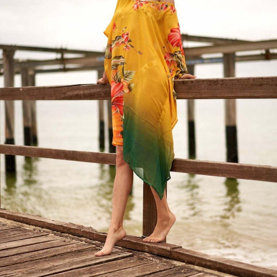 Women Linen Connections Cover-Ups | Silk Kaftan,Silk Floral Print Beach Coverup,Womens Silk Kaftan,Full Length Silk Caftan,Silk Resort Wear For Women,Long Silk Dress, 001