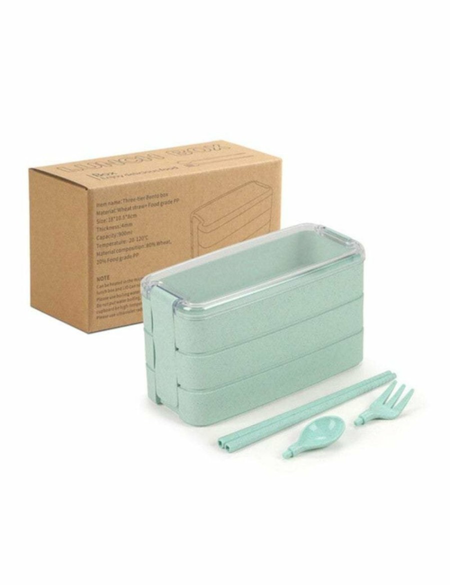 Home And Lifestyle HOD Health & Home Reusable Items | Lunch Boxes & Bags 3-Layer Bento Lunch Box Food Containers With Fork Spoons Chopsticks