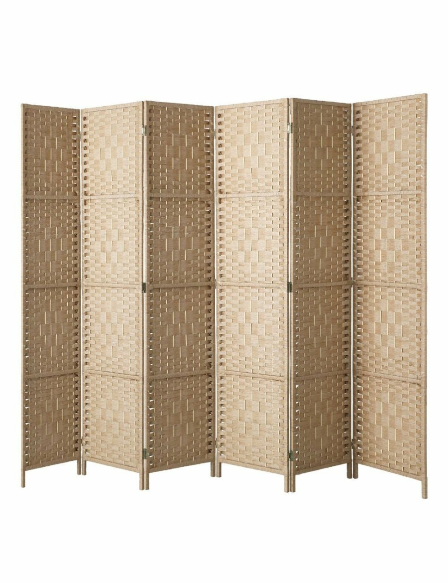 Home And Lifestyle Oikiture Room Dividers | Oikiture 6 Panel Room Divider Privacy Screen Dividers Woven Wood Fold Stand