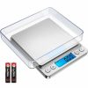 Home And Lifestyle VIKUS Appliances | Digital Kitchen Scale 500G 0.01G Pro Cooking Back-Lit Lcd Display Accuracy Pocket Food 6 Units Auto Off Tare Pcs Function Stainless Steel Batteries Included Silver