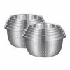 Home And Lifestyle Soga Kitchen & Laundry Fixtures | Soga 2X Stainless Steel Nesting Basin Colander Perforated Kitchen Sink Washing Bowl Metal Basket Strainer Set Of 5