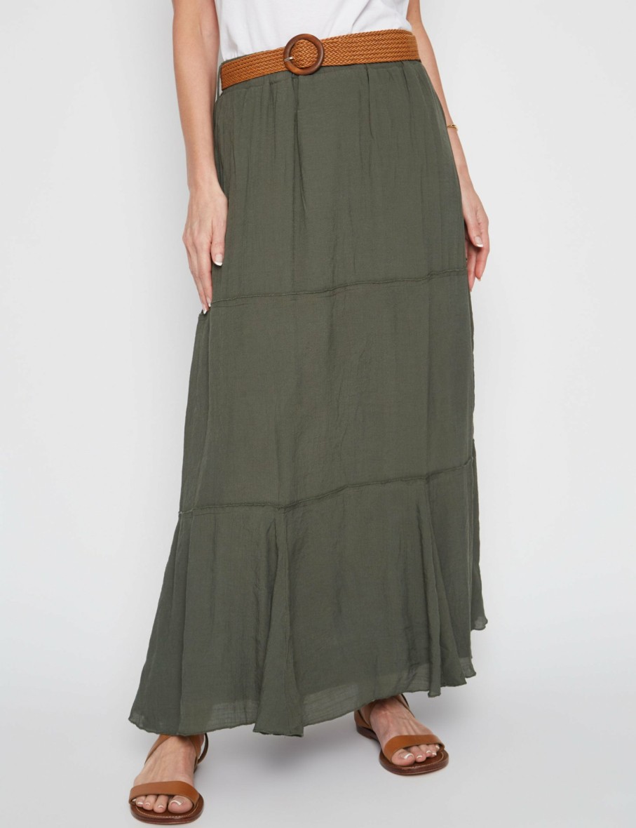 Women Millers Skirts | Millers Tiered Maxi Skirt With Belt