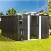 Outdoors Livsip | Livsip Garden Shed Outdoor Storage Sheds 2.57X2.05M Workshop Cabin Metal House