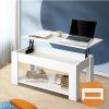 Home And Lifestyle Oikiture Bookcases & Storage | Oikiture Coffee Table Lift Up Top Modern Tables Hidden Book Storage White