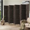 Home And Lifestyle Oikiture Room Dividers | Oikiture 8 Panel Room Divider Screen Privacy Dividers Woven Wood Folding Brown