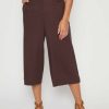 Women Millers Crops & Capris | Millers Crop Length Wide Leg Button Tab Detail At Waist Linen Blend Pant