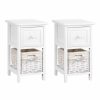 Home And Lifestyle HOD Health & Home Bedside Tables | Artiss 2 Pcs Bedside Table - White - One Size