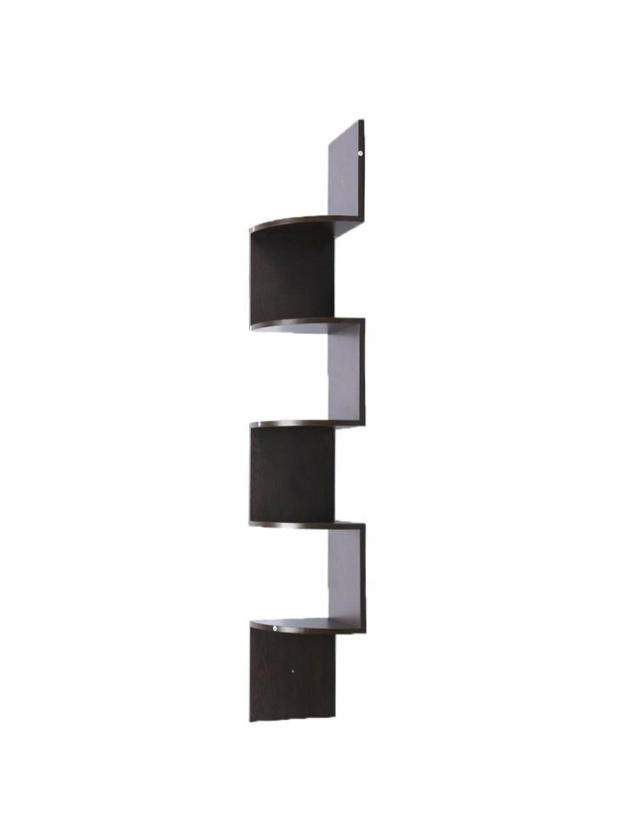 Home And Lifestyle Sarantino Bookcases & Storage | Sarantino 5-Tier Corner Wall Shelf Display Storage Shelves Dark Brown